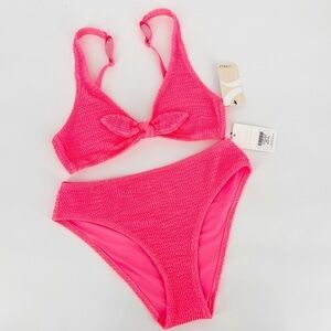 NWT Lively Ruffle Electric Pink Swimsuit Bikini Size Small
